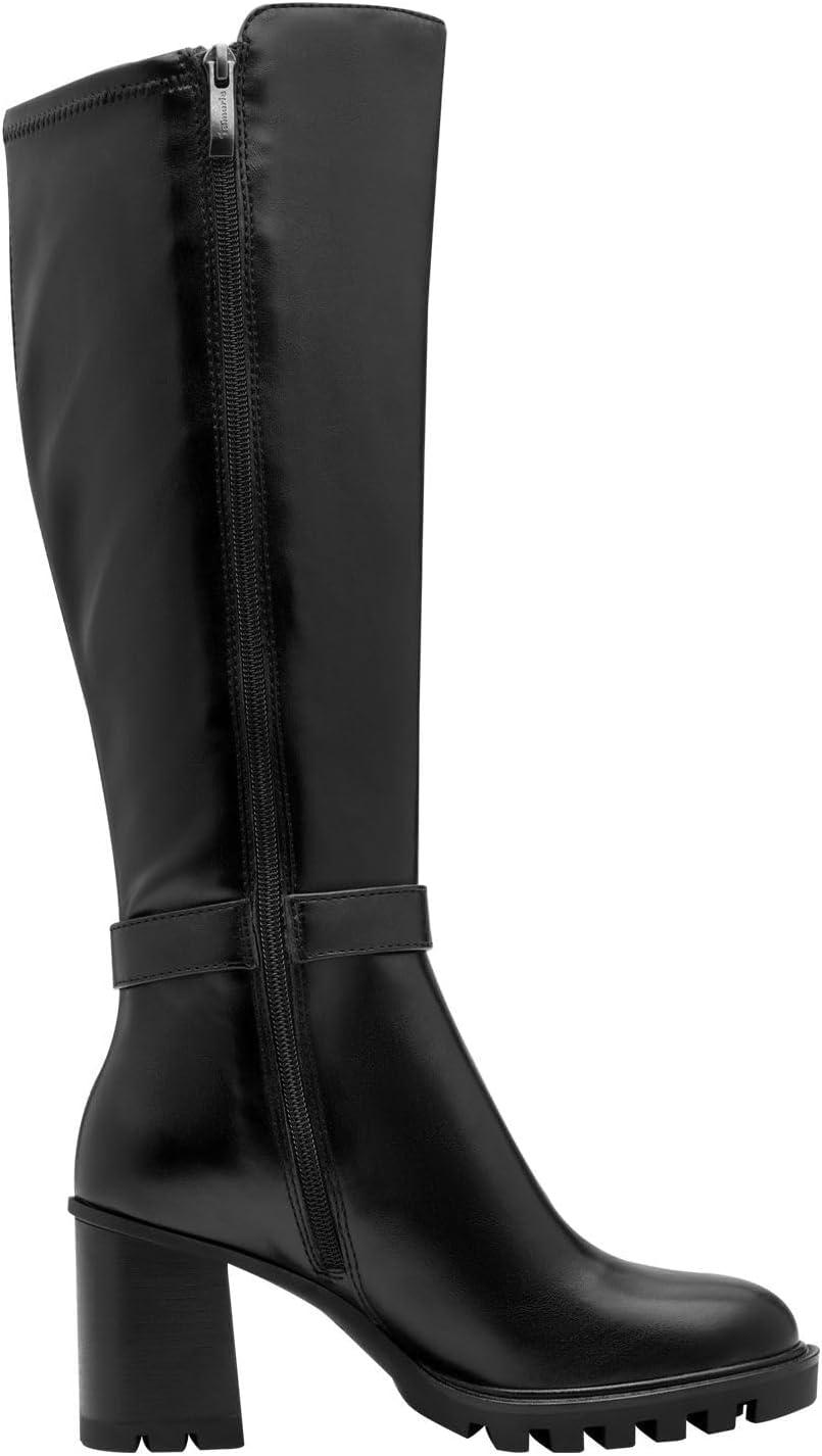 image:imageTamaris Femme Damen Long Boot Heel 12553645 Botte Haute Jusquau GenouNoir Mat