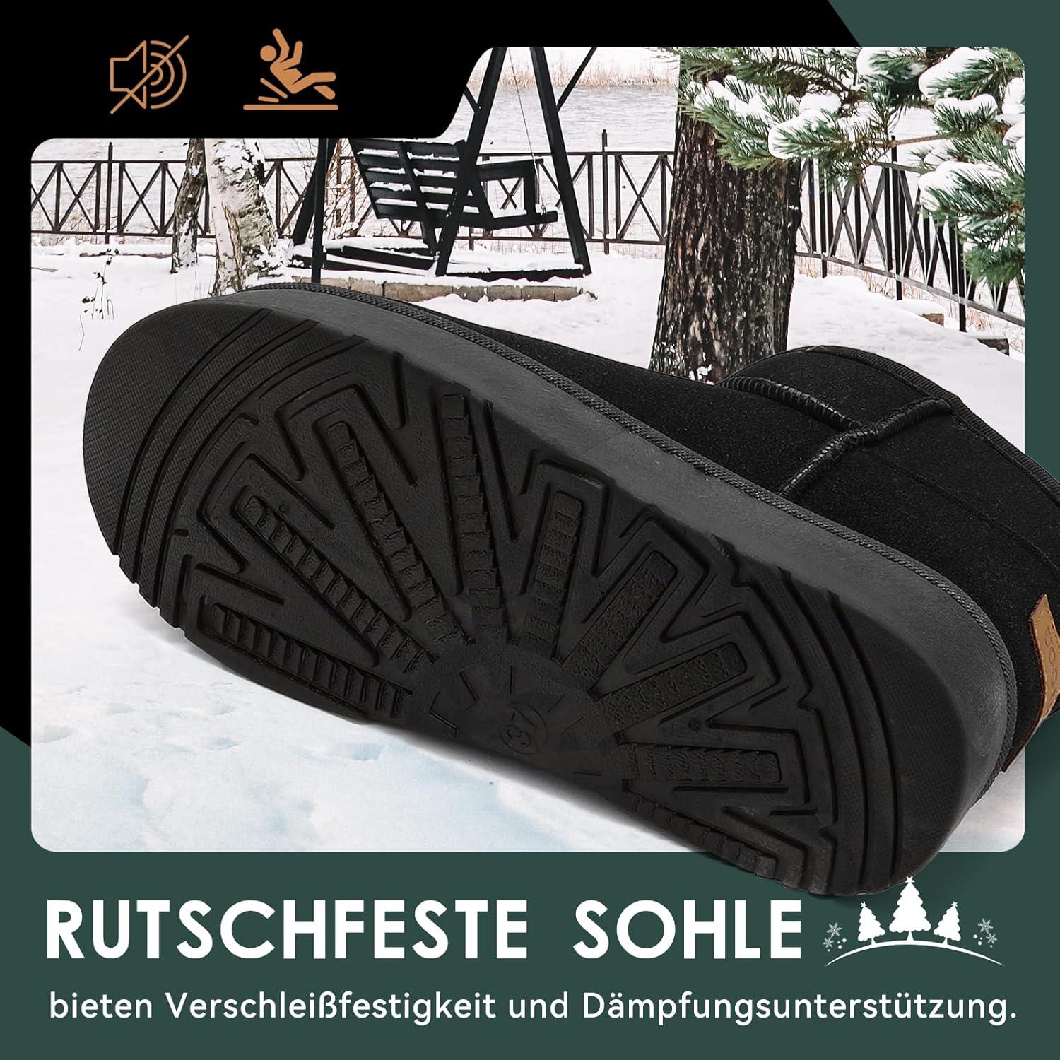 image:imageYUHITYGZGS Bottines femme hiver Chaude Confortables Antidrapant Fourres Impermables Bottes De Neige Australien Classiques Bottines Fourres Chaussons Chaussettes Boots pour LextrieurNoir