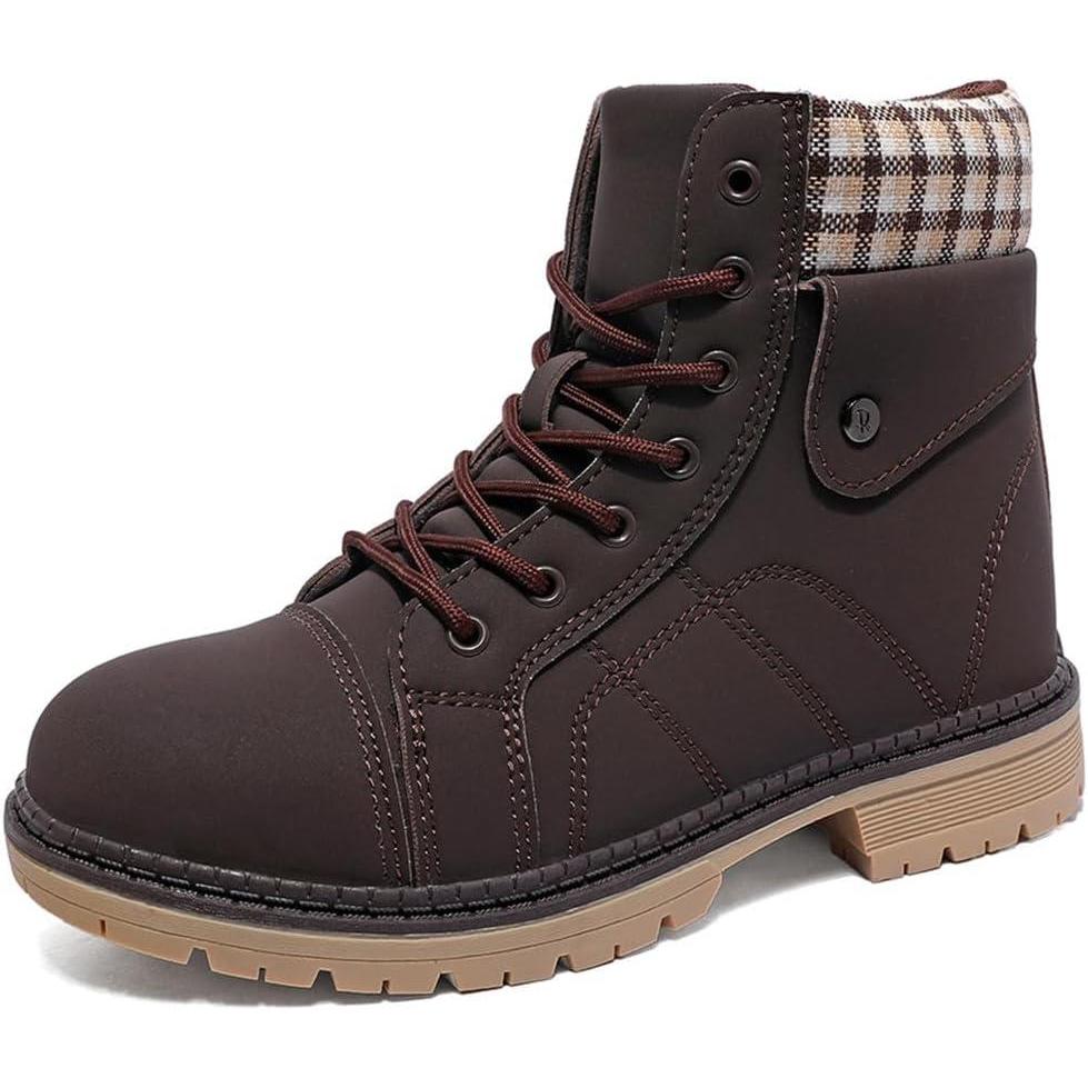 image:imageBottes Femme Hiver Chaussures Bottes de Neige Trekking Outdoor Botte Cheville Confort Chaude Chaussures BootsFonc Marron