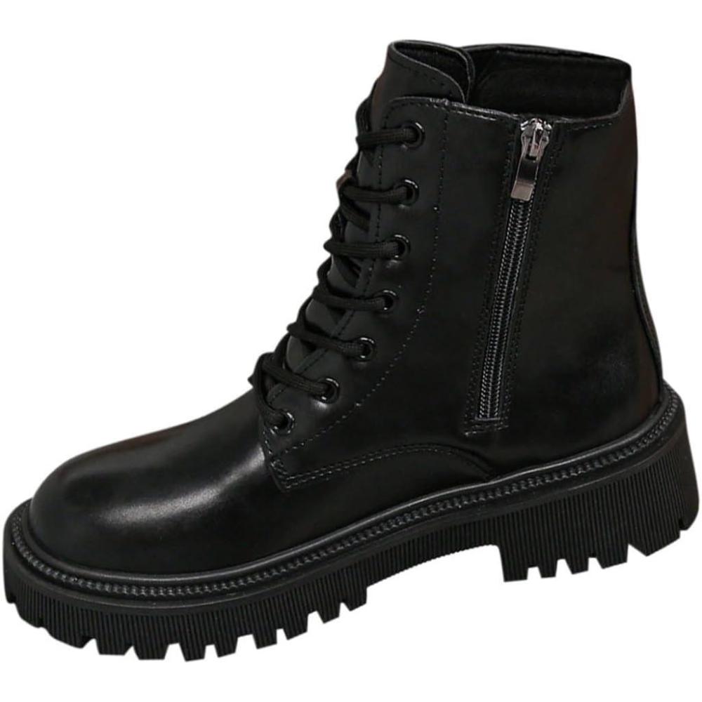 image:imageBottes Femme de la Mode Botte Confortables Bottines avec Fermeture clair pour lAutomne et de lhiver Vintage Bottes et Bottines Chunky Talons Chaud Cheville Chaussons AntidRapante05 le Noir