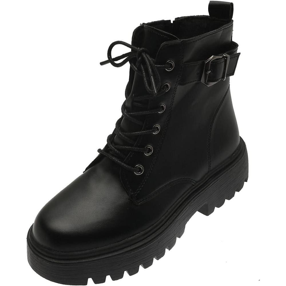 image:imageBottes Femme de la Mode Botte Confortables Bottines avec Fermeture clair pour lAutomne et de lhiver Vintage Bottes et Bottines Chunky Talons Chaud Cheville Chaussons AntidRapante04 le Noir