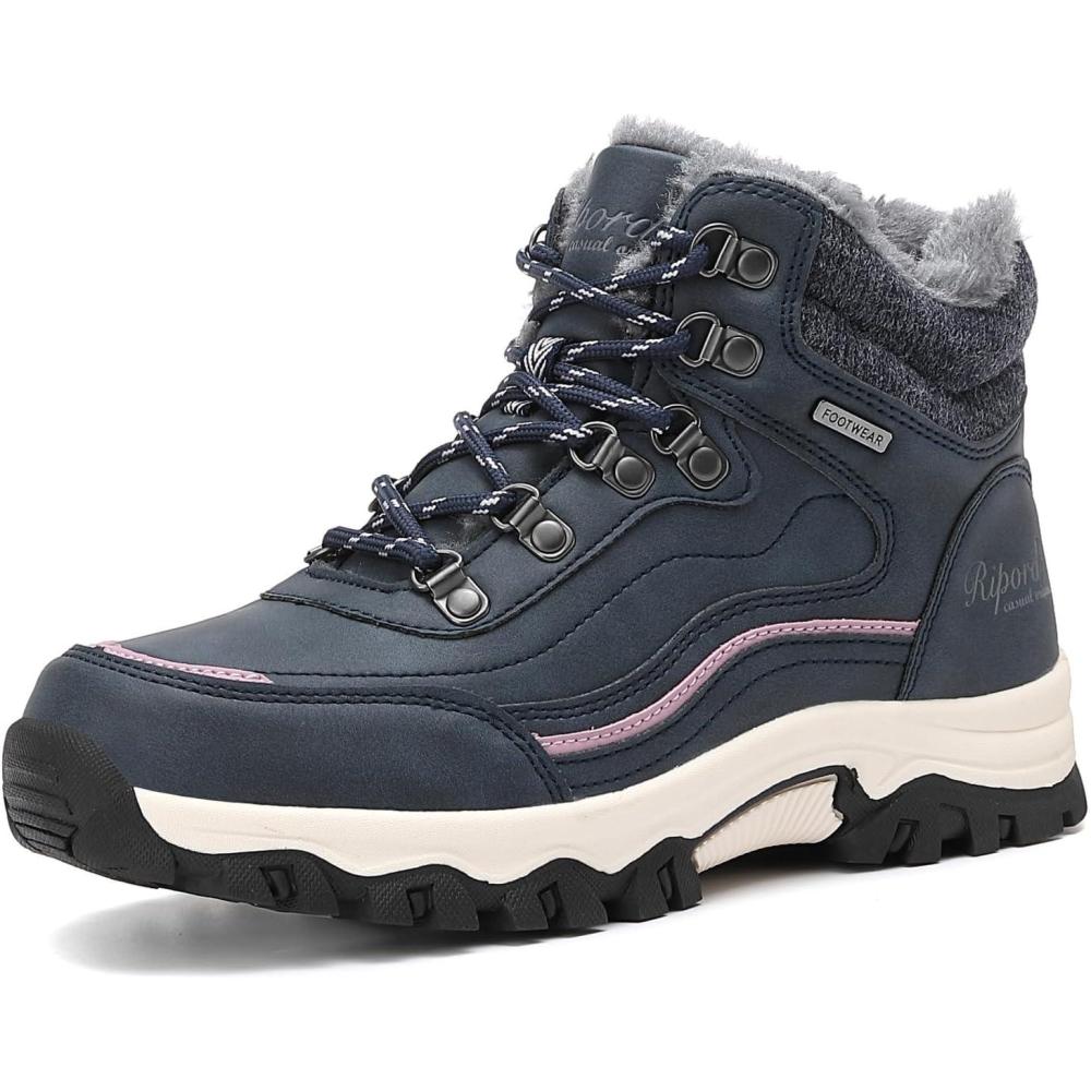 image:imageBottes de Neige Femme Hiver Bottines Fourres de Randonne Boots 3641Bleue
