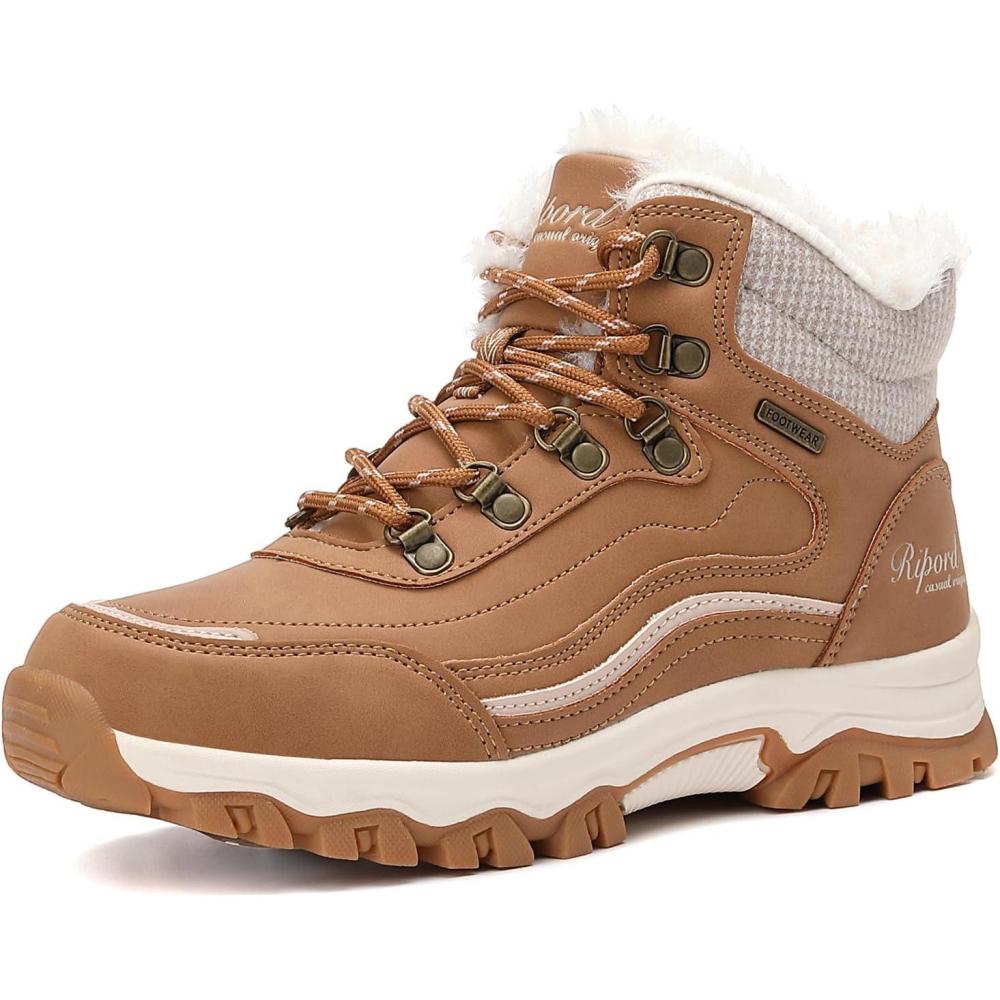 image:imageBottes de Neige Femme Hiver Bottines Fourres de Randonne Boots 3641Marron