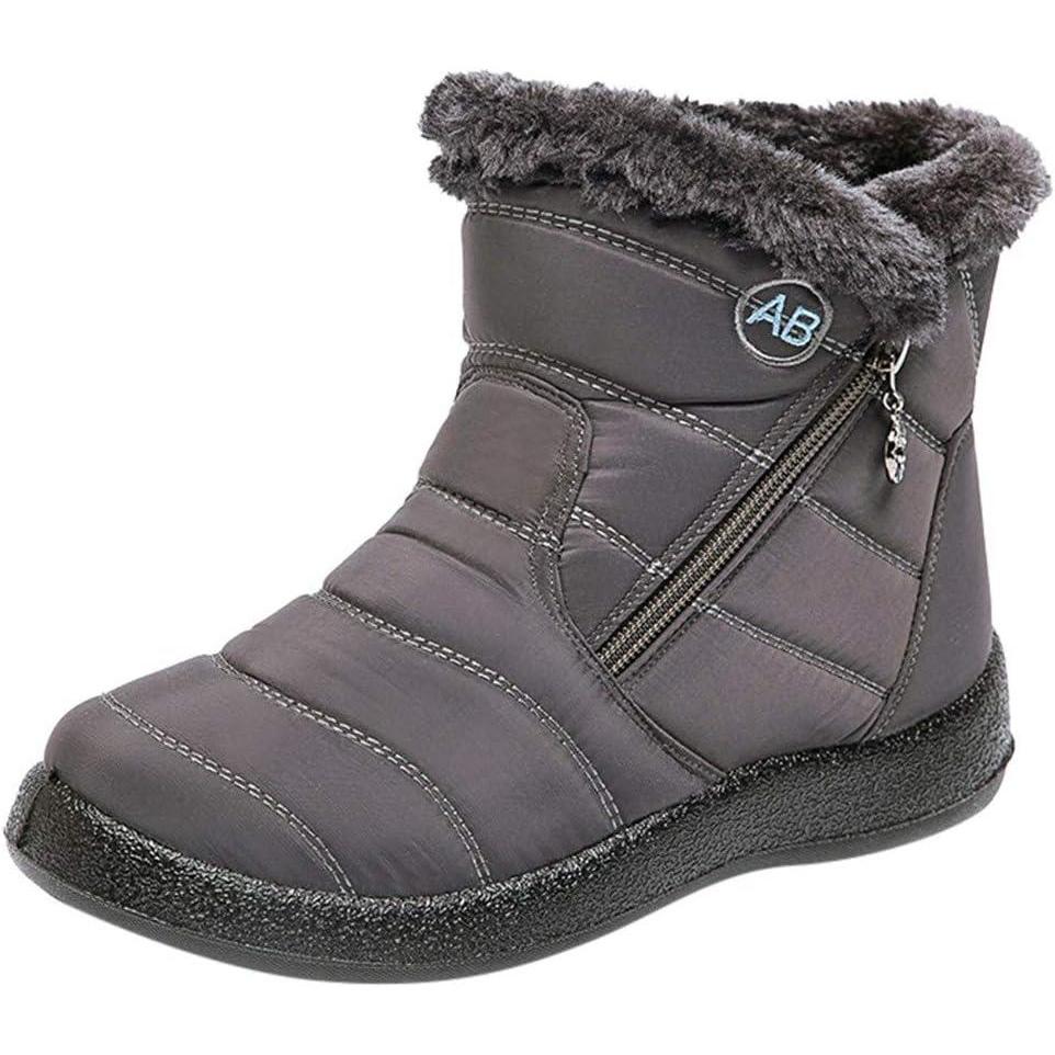 image:imageBottes dhiver pour femme Impermables Doubles Bottes de neige Chaudes et confortables Pour lextrieur Antidrapantes Rsistantes lusureGris