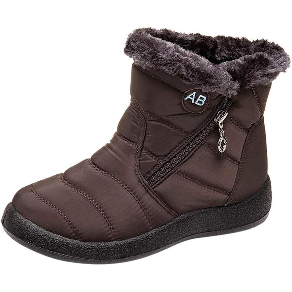 image:imageBottes dhiver pour femme Impermables Doubles Bottes de neige Chaudes et confortables Pour lextrieur Antidrapantes Rsistantes lusureMarron
