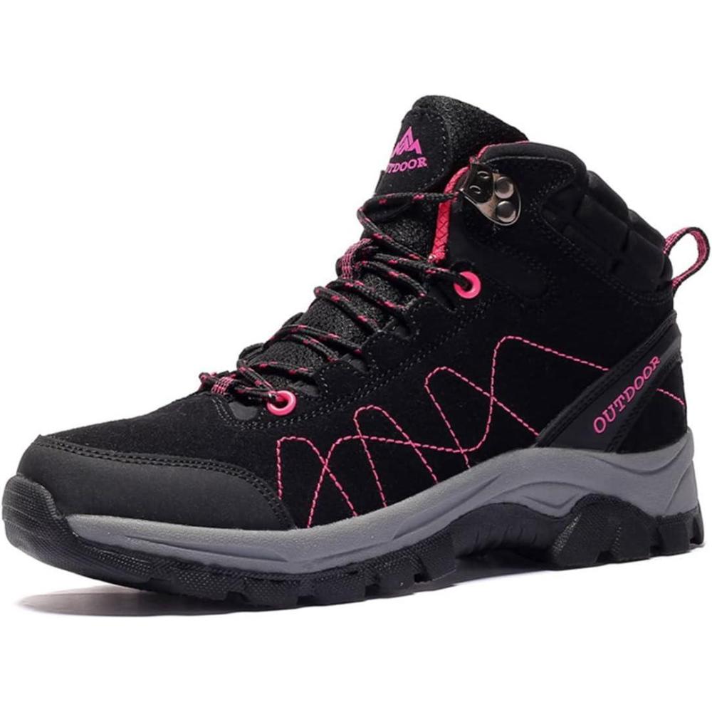 image:imageChaussures de Randonne pour Femmes Bottines Impermables Antidrapantes Baskets de Trekking Lgres pour LExtrieurLe Noir