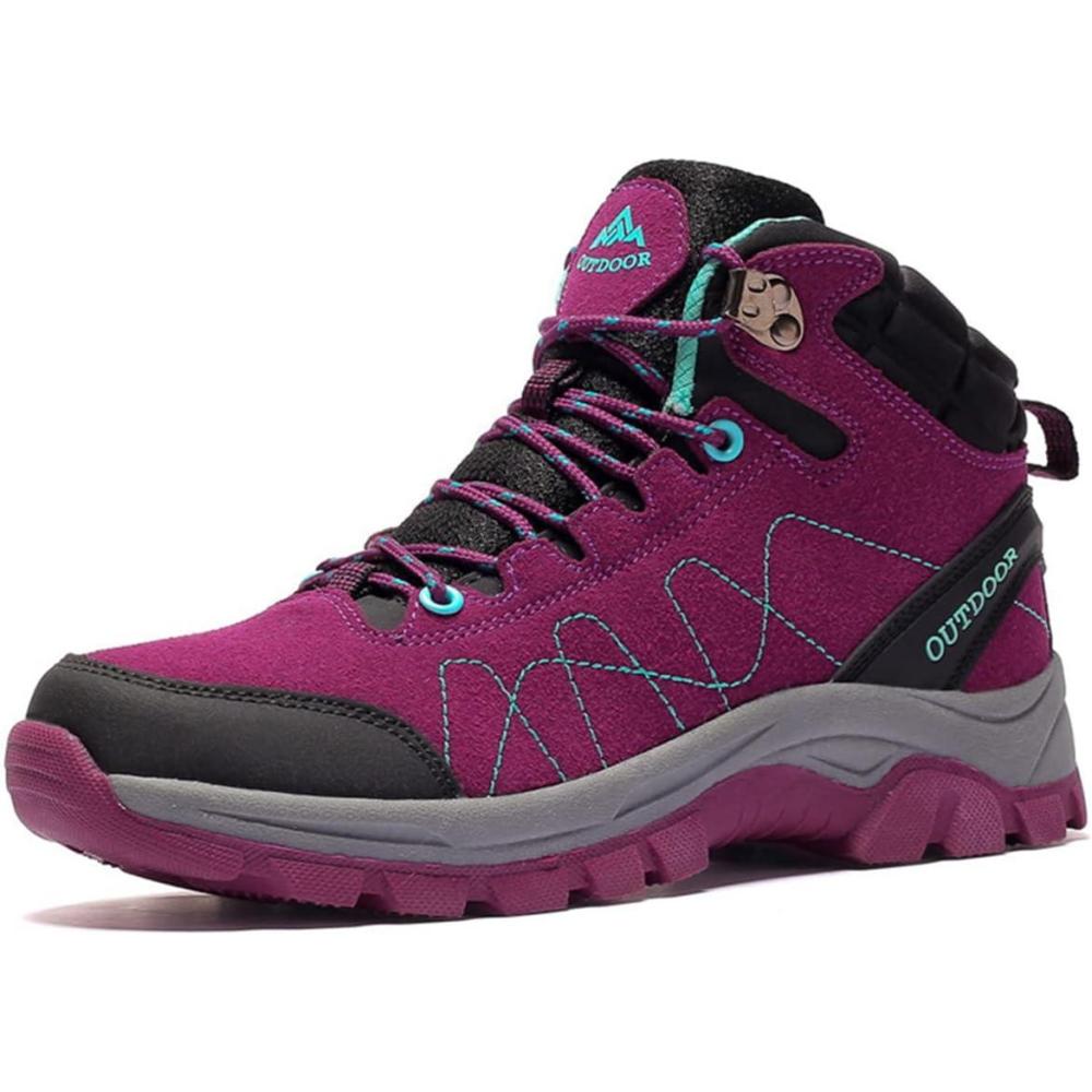 image:imageChaussures de Randonne pour Femmes Bottines Impermables Antidrapantes Baskets de Trekking Lgres pour LExtrieurViolet