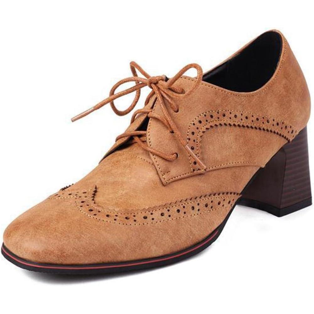 image:imageChaussures traditionnelles pour femme Escarpins rtro avec talon Chaussures basses classiques confortables Mary Jane lgantes Chaussures de danse Chaussures talonsA8 Marron