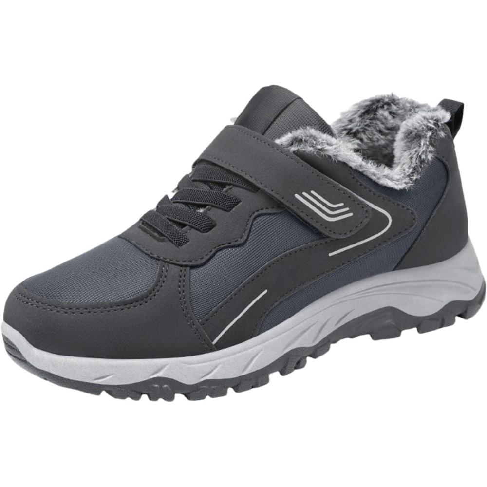 image:imageGenerisch Bottes de randonne lgres pour femme Chaussures dhiver impermables avec doublure chaude Semelles antidrapantes Bottines dcontractes lacets confortables ChaussuresGris