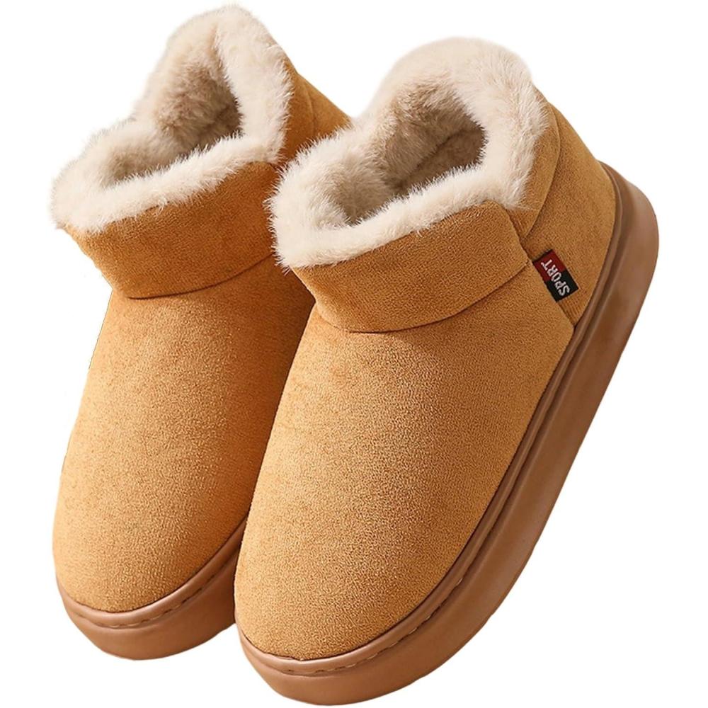 image:imageGenerisch Bottines dhiver pour femme Bottes de neige dhiver avec doublure en polaire pour lintrieur et lextrieur Chaussons chauds avec confort en mousse mmoire de formeKaki