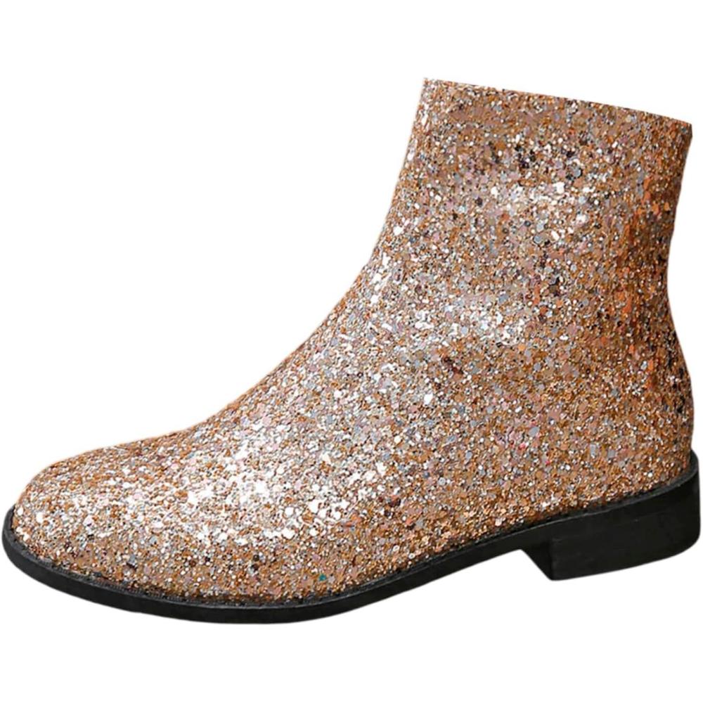 image:imageGenerisch Bottines lgantes paillettes pour femme dans un style confortableOr
