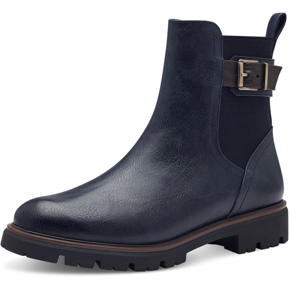 image:imageMARCO TOZZI Bottines Chelsea Femme avec Fermeture clair VganesNavy Comb