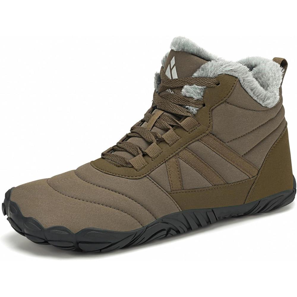 image:imageMishansha Bottes Hiver Chaudes Bottine Neige Chaussures Minimalist Gr3648Marron Fonc