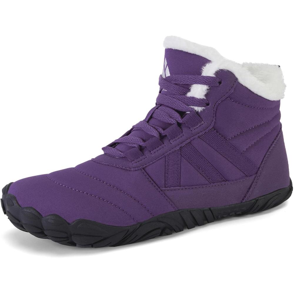 image:imageMishansha Bottes Hiver Chaudes Bottine Neige Chaussures Minimalist Gr3648Pourpre
