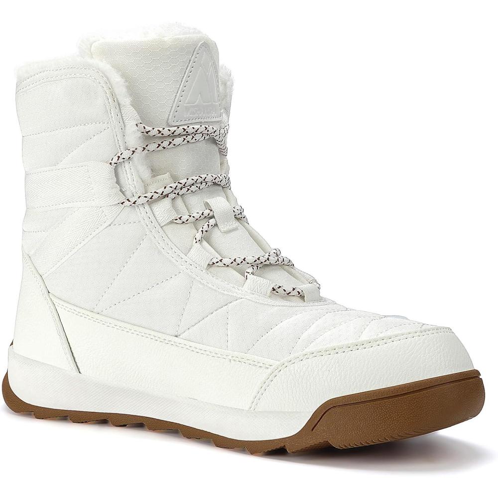 image:imageMishansha Femme Bottes Hiver Bottines Fourre Chaude Bottes de Neige Antidrapante Chaussure Neige BootsBlanc