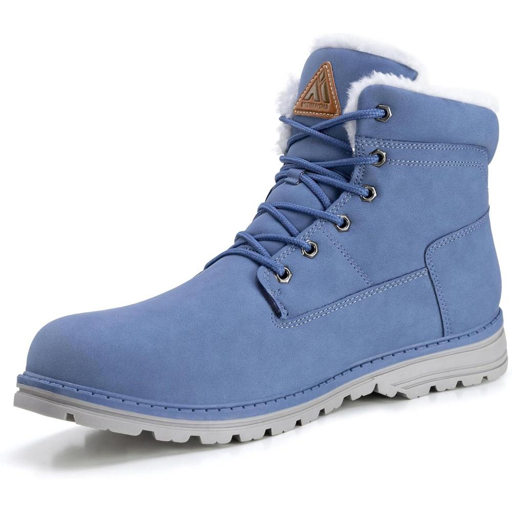 image:imageMishansha Homme Femme Bottes Hiver Randonne Chaussures Bottes de Neige Chaudes Fourrure Bottine GR3648Bleu Ciel