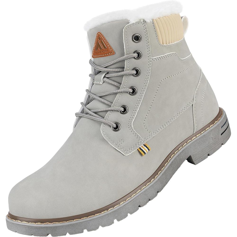 image:imageMishansha Homme Femme Bottes Hiver Randonne Chaussures Bottes de Neige Chaudes Fourrure Bottine GR3648Gris Clair