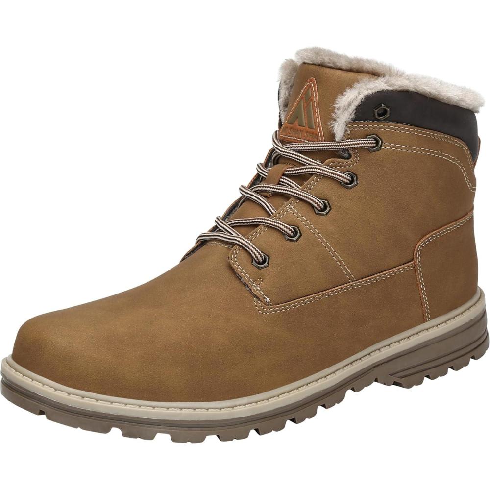image:imageMishansha Homme Femme Bottes Hiver Randonne Chaussures Bottes de Neige Chaudes Fourrure Bottine GR3648Jaune Fonc