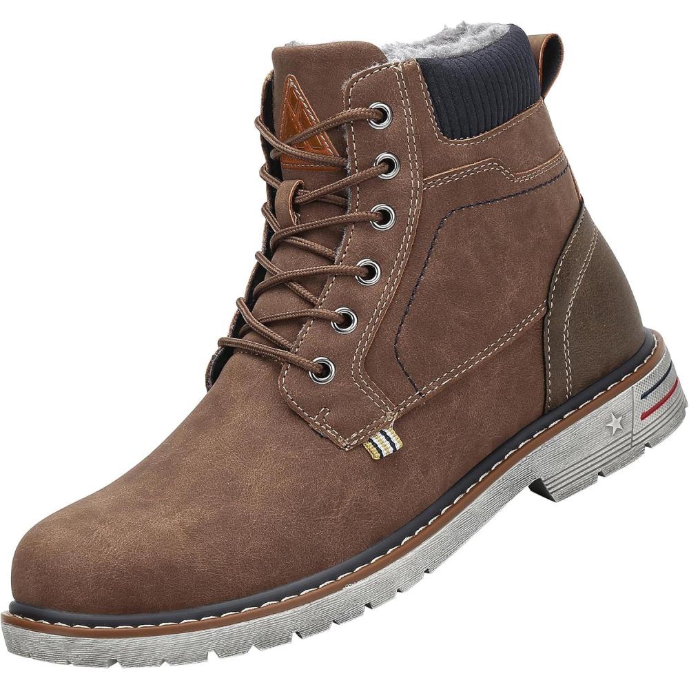 image:imageMishansha Homme Femme Bottes Hiver Randonne Chaussures Bottes de Neige Chaudes Fourrure Bottine GR3648Marron