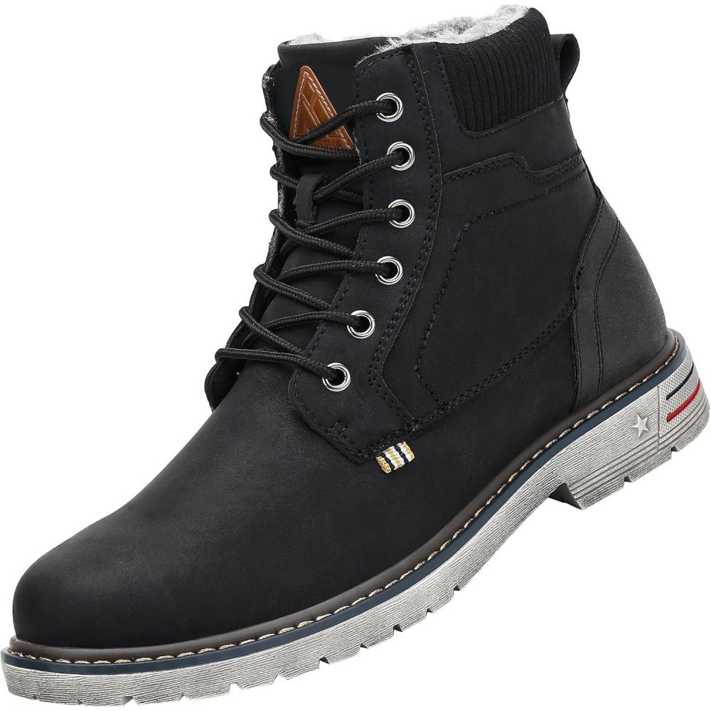 image:imageMishansha Homme Femme Bottes Hiver Randonne Chaussures Bottes de Neige Chaudes Fourrure Bottine GR3648Noir