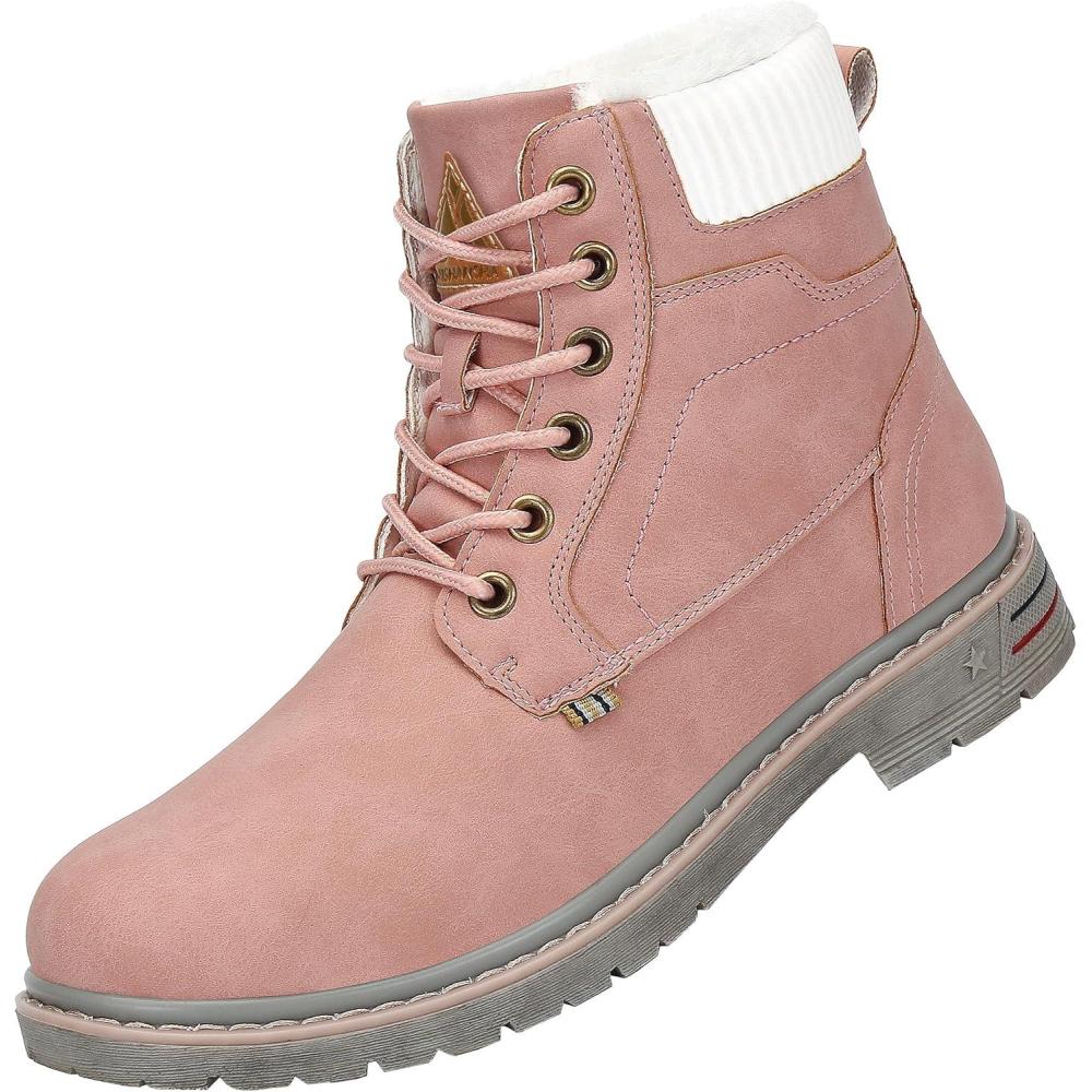 image:imageMishansha Homme Femme Bottes Hiver Randonne Chaussures Bottes de Neige Chaudes Fourrure Bottine GR3648Rose