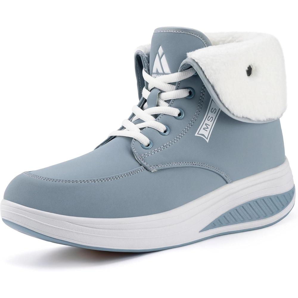 image:imageMishansha Impermables Bottes de Neige Femme Chaussures Chaudes Hiver Antidrapantes Bottines Gr3642Bleu Chaud