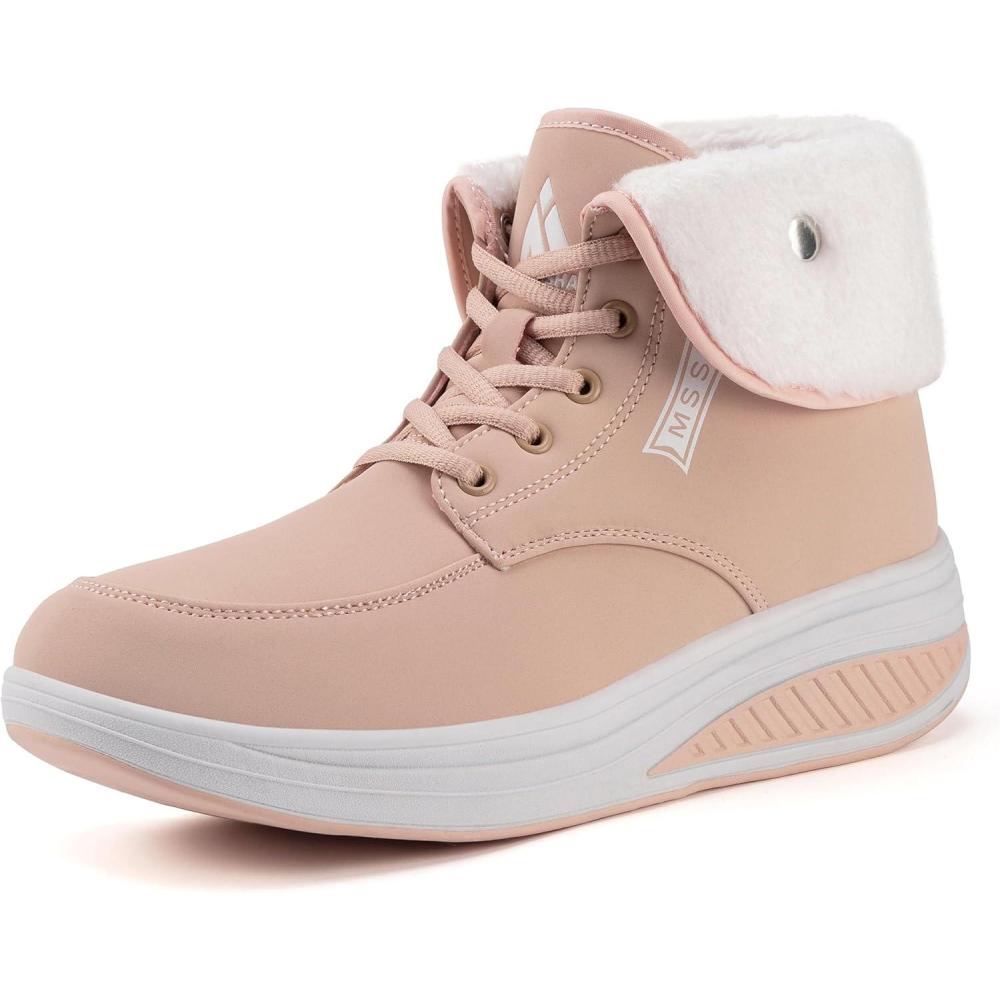 image:imageMishansha Impermables Bottes de Neige Femme Chaussures Chaudes Hiver Antidrapantes Bottines Gr3642Jaune Clair Chaud