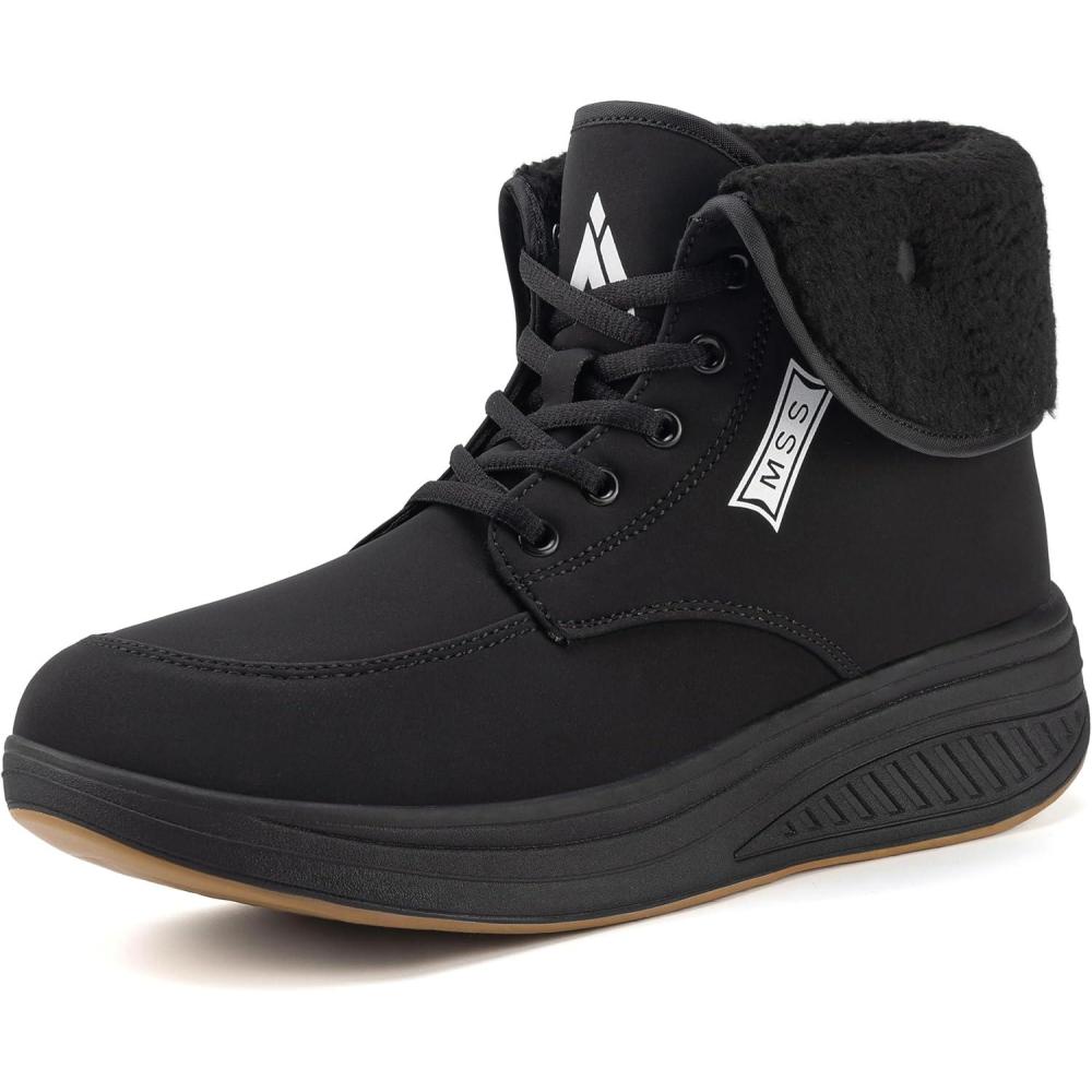 image:imageMishansha Impermables Bottes de Neige Femme Chaussures Chaudes Hiver Antidrapantes Bottines Gr3642Noir Chaud