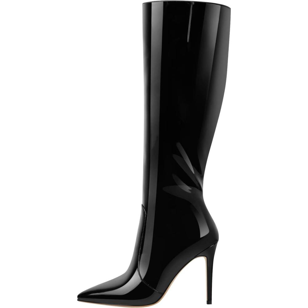 image:imageOnly maker Bottines classiques en dentelle pour femme Vernis noir 41 EUVernis Noir