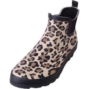 ABSOLUTE FOOTWEAR Bottines en caoutchouc imperméables à enfiler pour femme(Léopard)