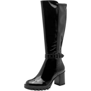 Tamaris Femme Damen Long Boot Heel 1-25536-45 Botte Haute Jusqu&rsquo;au Genou(Imprimé Noir)