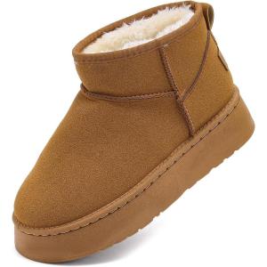YUHITYGZGS Bottines femme hiver, Chaude Confortables Antidérapant Fourrées Imperméables Bottes De Neige, Australien Classiques Bottines Fourrées Chaussons Chaussettes Boots pour L&rsquo;extérieur(Brun Clair)