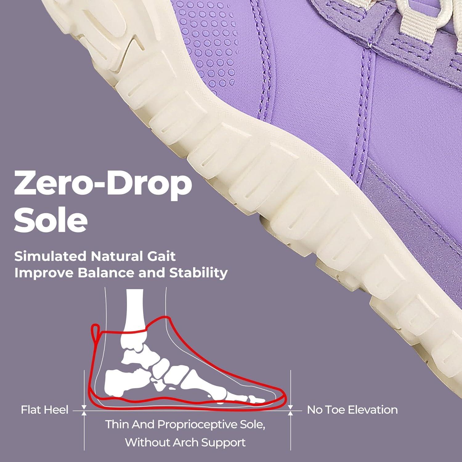 image:imageSAGUARO Barefoot Bottes Femme Hiver Chaussure Minimaliste Fourres Bote Orteils Large amp Semelle Drop Zro Chaussures Chaudes Gr3642Violet