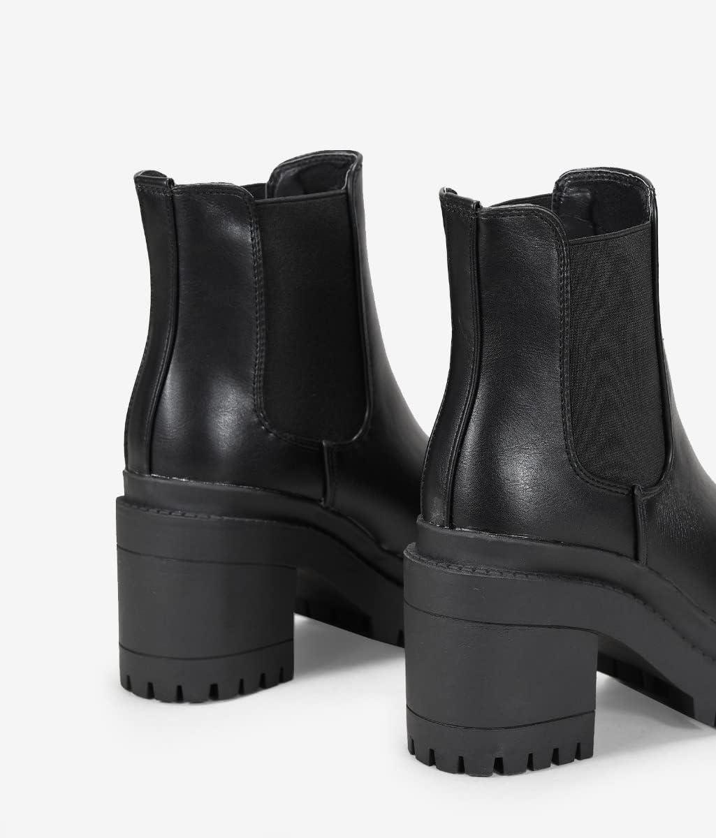 image:imageBOSANOVA Bottines avec lastiques latraux et semelle de forme avec talon Sans fermeture Chaussures pour femme Noir 40 EU