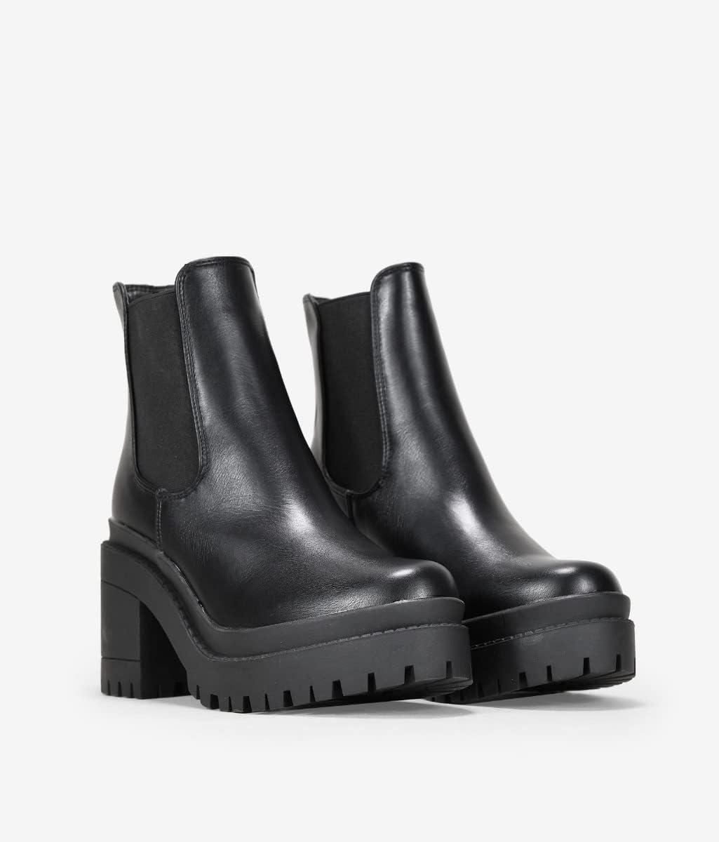 image:imageBOSANOVA Bottines avec lastiques latraux et semelle de forme avec talon Sans fermeture Chaussures pour femme Noir 40 EU