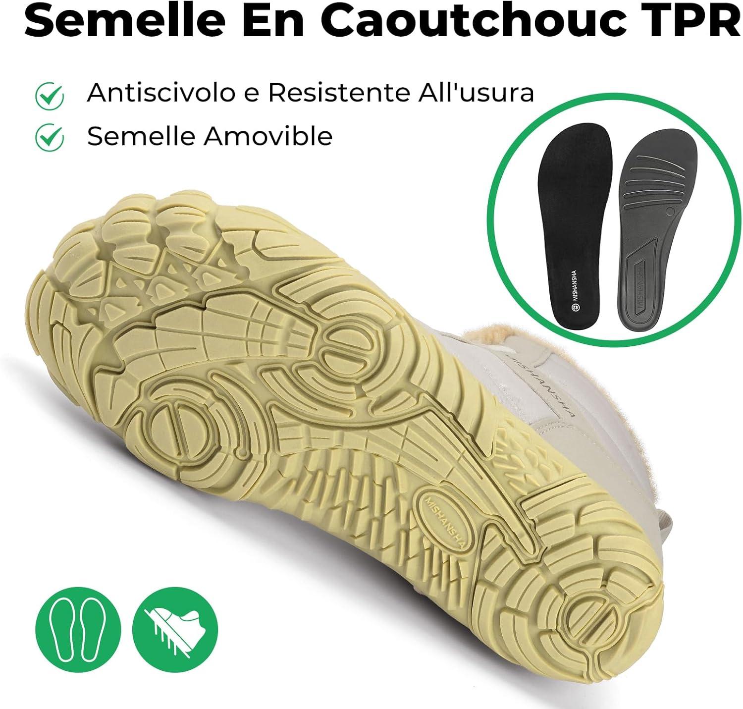 image:imageMishansha Chaussure Hiver Bottes de Neige pour Homme Femme Chaude Fourres Rsistant lEau Gr3648Abricot