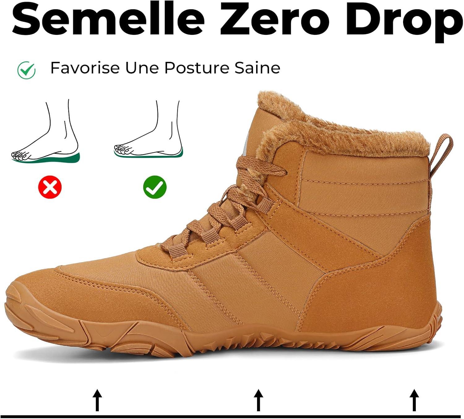 image:imageMishansha Chaussure Hiver Bottes de Neige pour Homme Femme Chaude Fourres Rsistant lEau Gr3648Marron