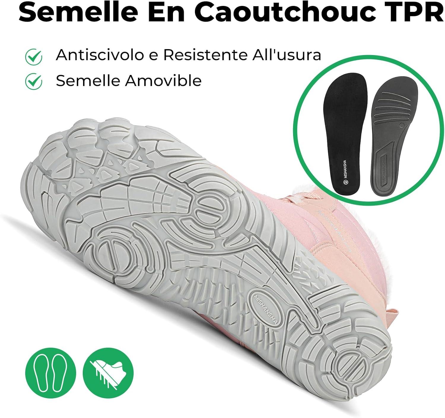 image:imageMishansha Chaussure Hiver Bottes de Neige pour Homme Femme Chaude Fourres Rsistant lEau Gr3648Rose