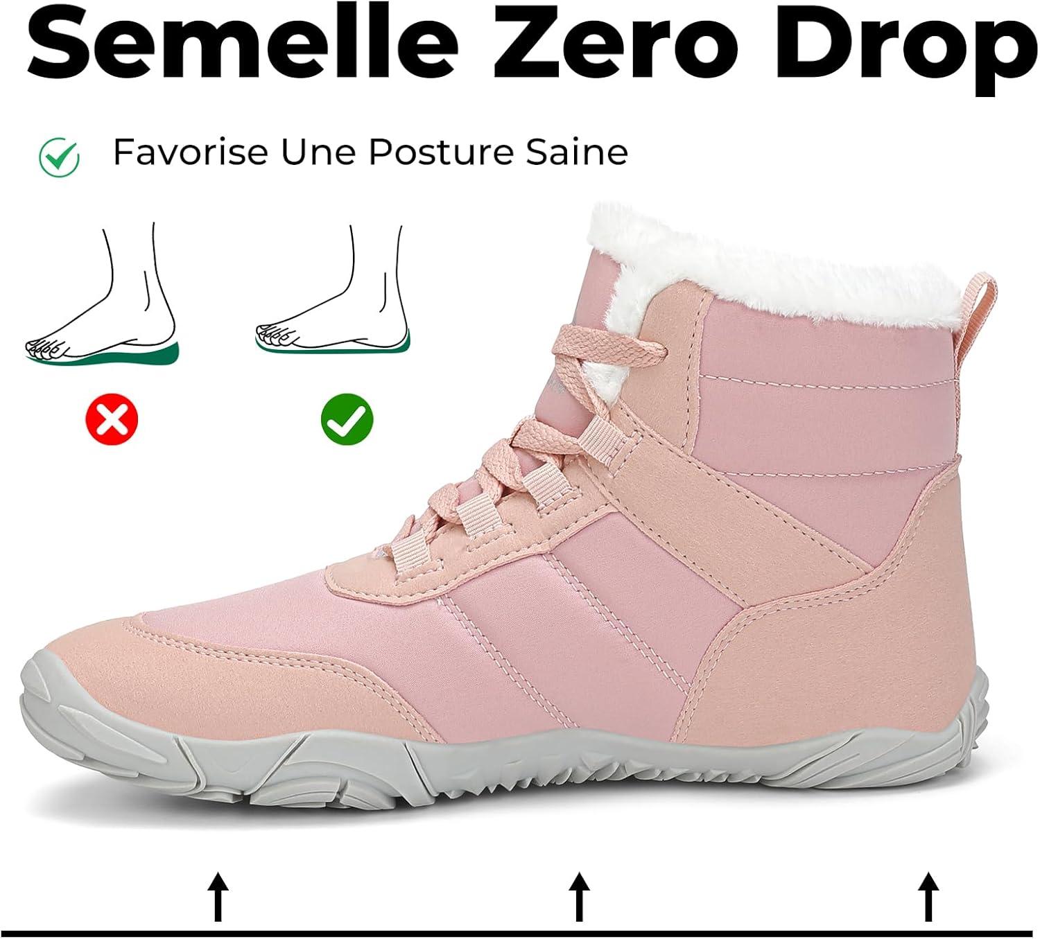 image:imageMishansha Chaussure Hiver Bottes de Neige pour Homme Femme Chaude Fourres Rsistant lEau Gr3648Rose