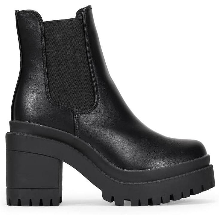 image:imageBOSANOVA Bottines avec lastiques latraux et semelle de forme avec talon Sans fermeture Chaussures pour femme Noir 40 EU