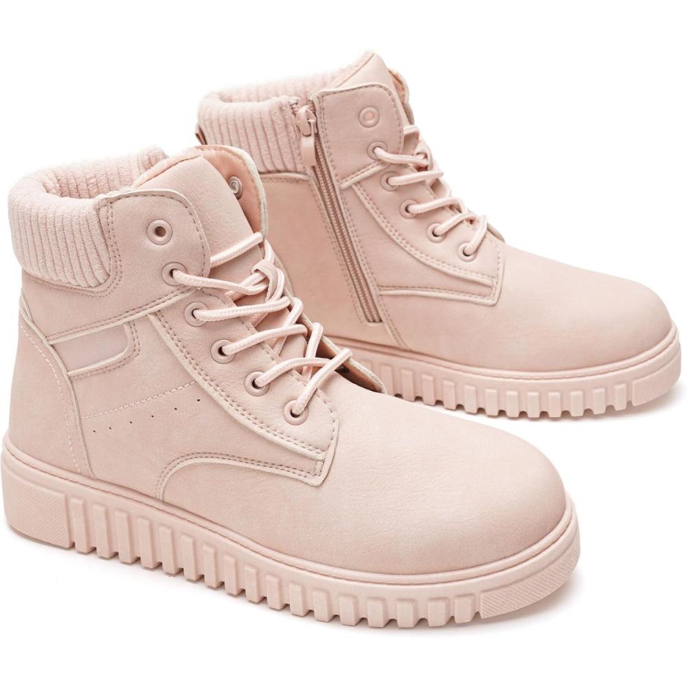 image:imageGLAMORA Bottines dhiver pour femme impermables et thermiques avec semelle antidrapante et doublure chaude en fourrure confortables et lgres idales pour la ville le travail ou les activits deRose