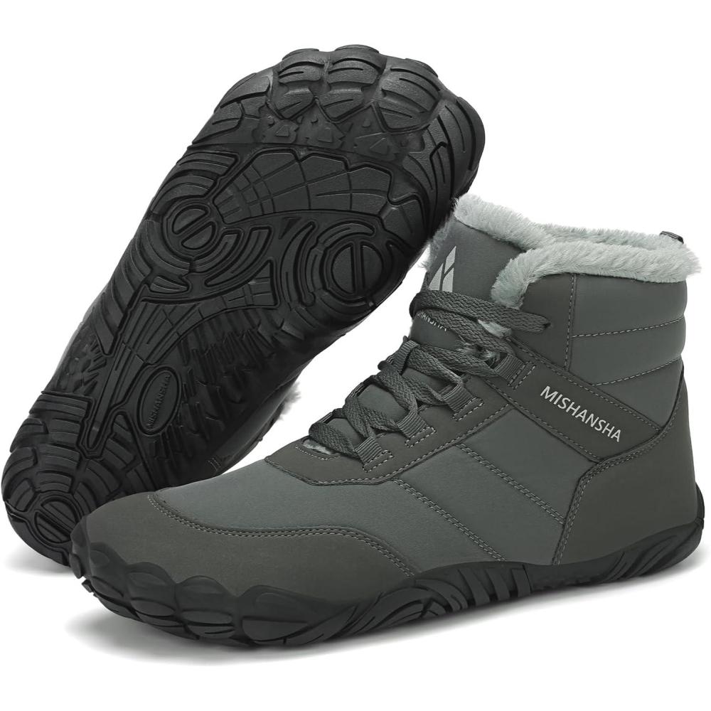 image:imageMishansha Chaussure Hiver Bottes de Neige pour Homme Femme Chaude Fourres Rsistant lEau Gr3648Gris Fonc