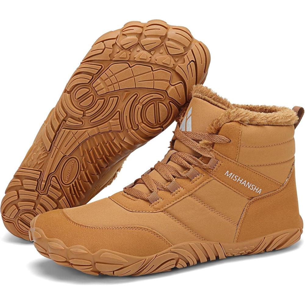 image:imageMishansha Chaussure Hiver Bottes de Neige pour Homme Femme Chaude Fourres Rsistant lEau Gr3648Marron