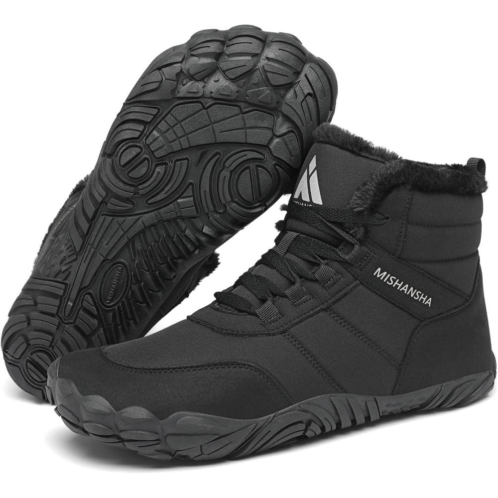 image:imageMishansha Chaussure Hiver Bottes de Neige pour Homme Femme Chaude Fourres Rsistant lEau Gr3648Noir