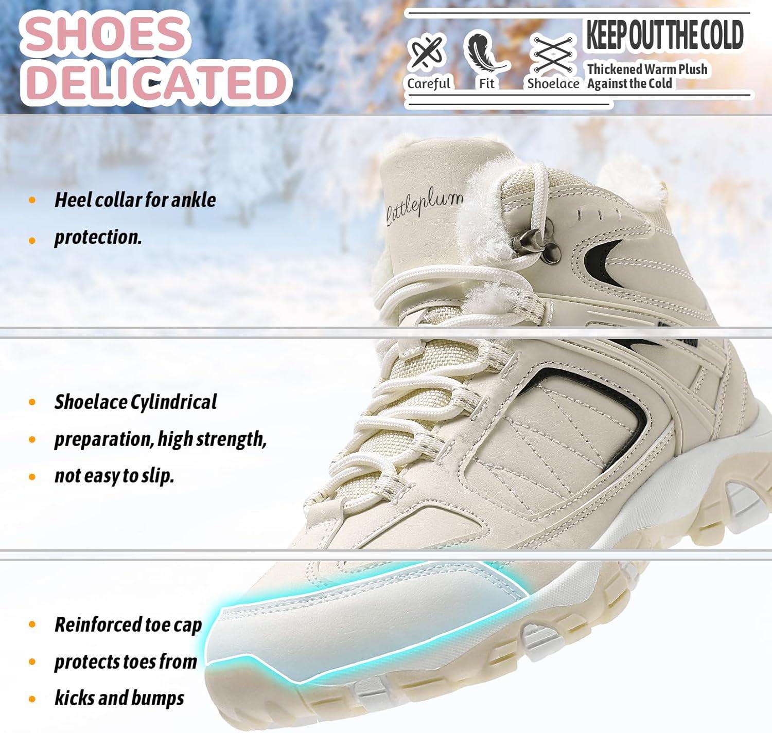 image:imageASHION Bottes Femme Chaussures Coton Bottines Hiver trekking Bottes de NeigeBlanc Cass