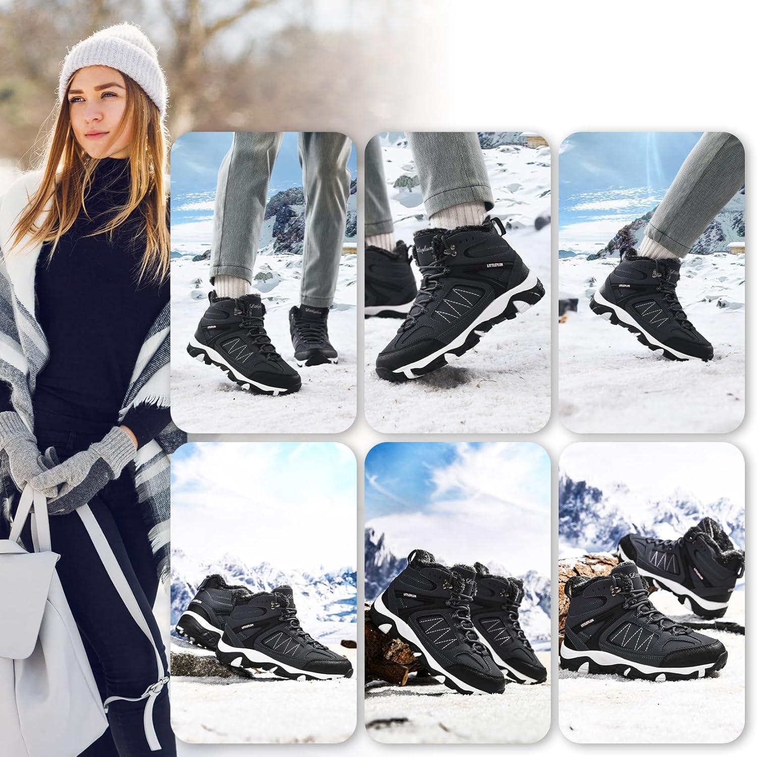 image:imageASHION Bottes Femme Chaussures Coton Bottines Hiver trekking Bottes de NeigeBleu