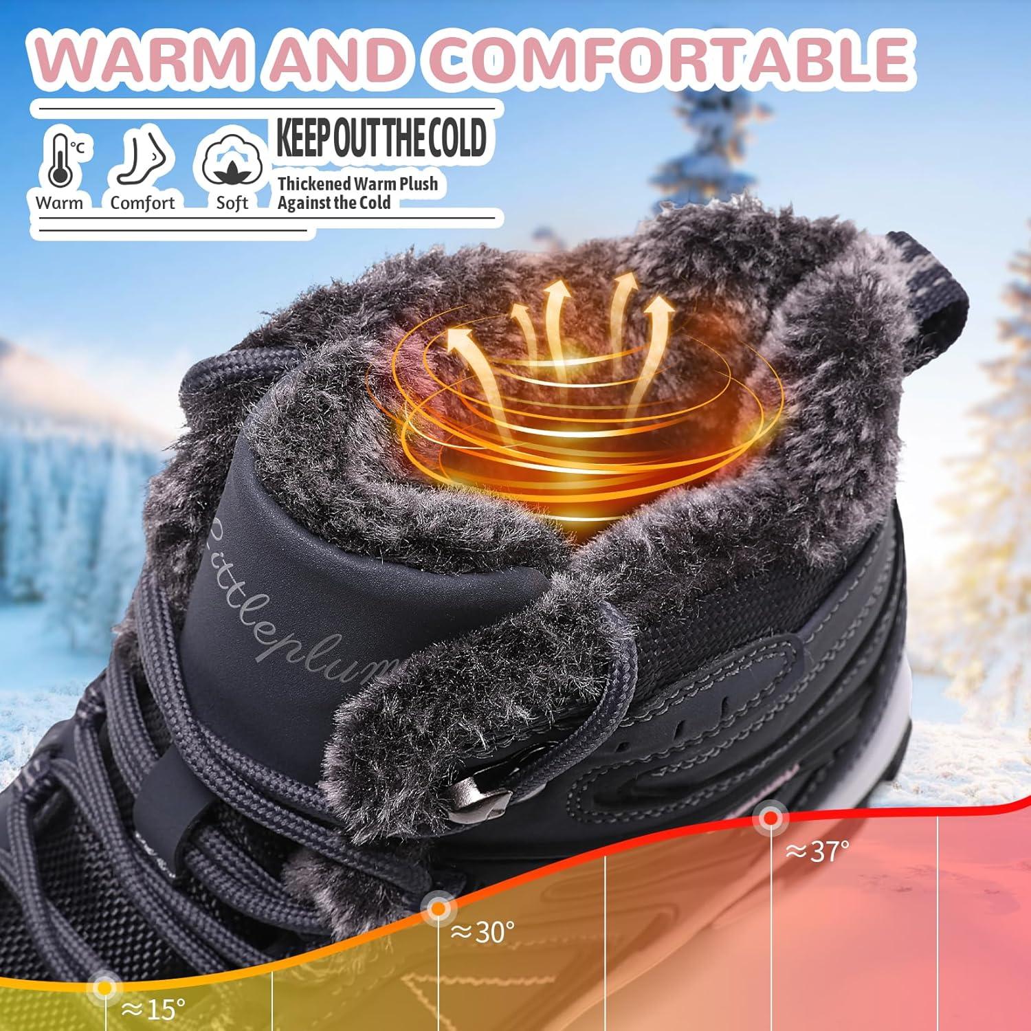 image:imageASHION Bottes Femme Chaussures Coton Bottines Hiver trekking Bottes de NeigeBleu