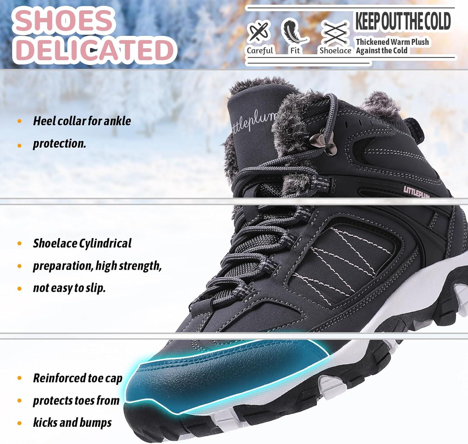 image:imageASHION Bottes Femme Chaussures Coton Bottines Hiver trekking Bottes de NeigeBleu