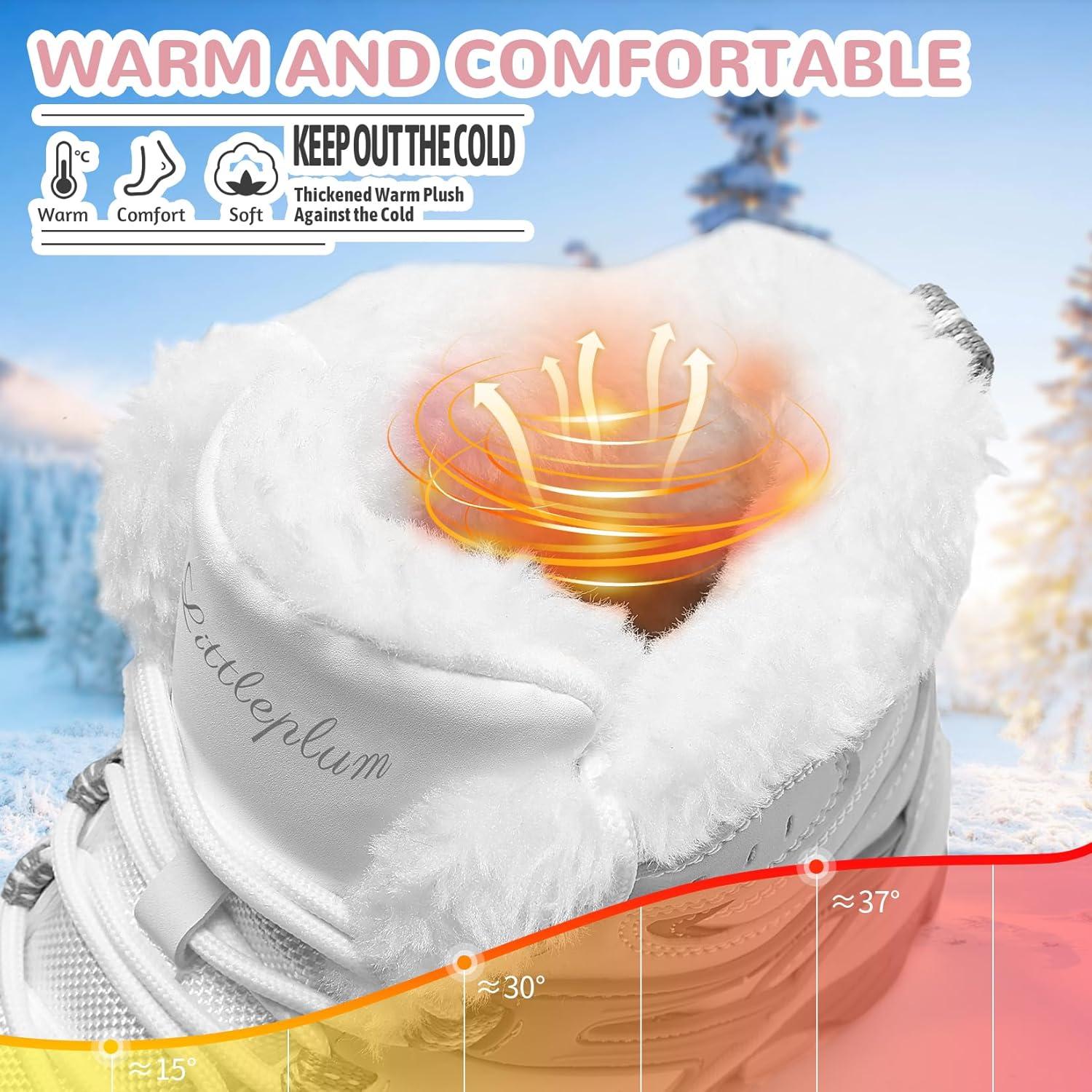 image:imageASHION Bottes Femme Chaussures Coton Bottines Hiver trekking Bottes de NeigeGris