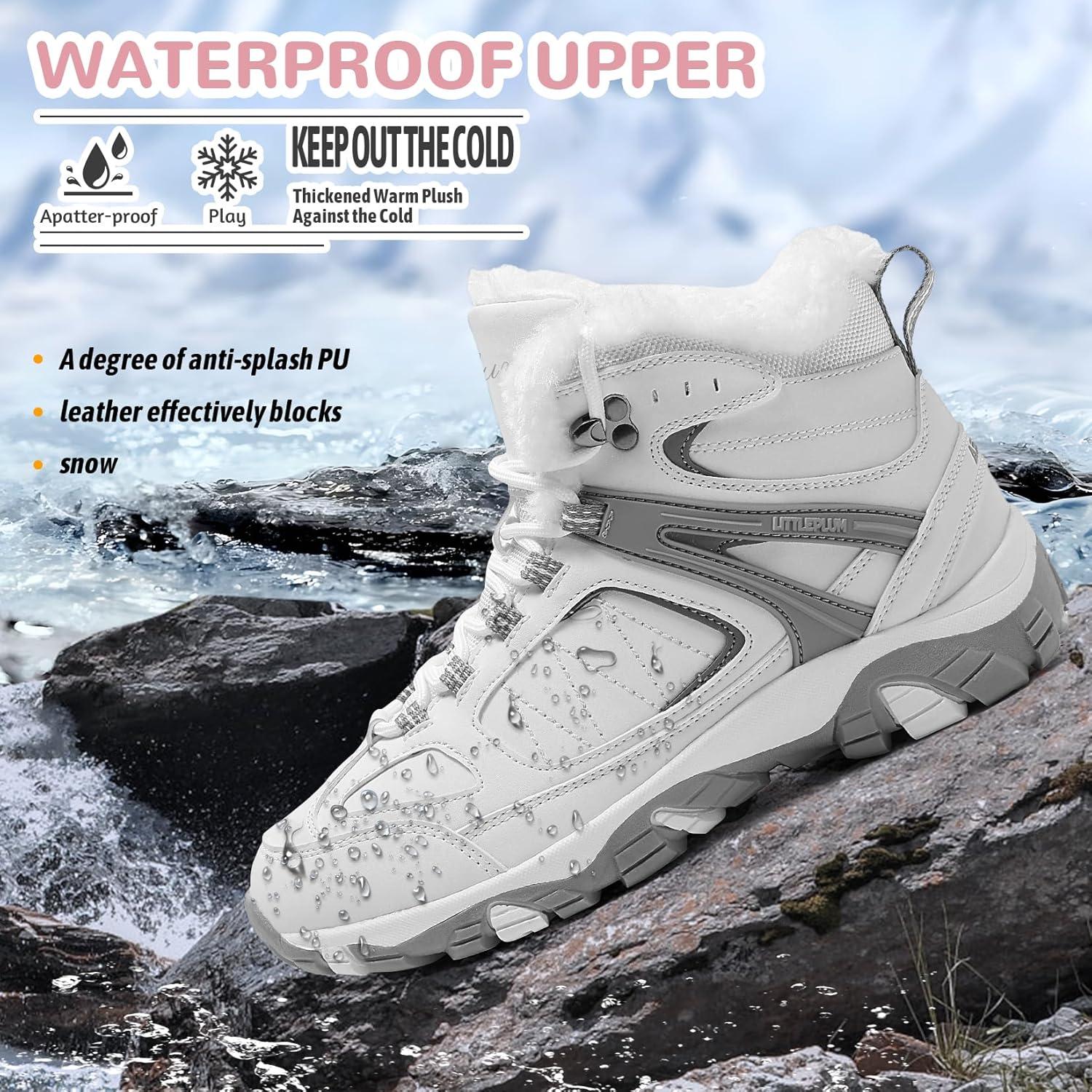 image:imageASHION Bottes Femme Chaussures Coton Bottines Hiver trekking Bottes de NeigeGris